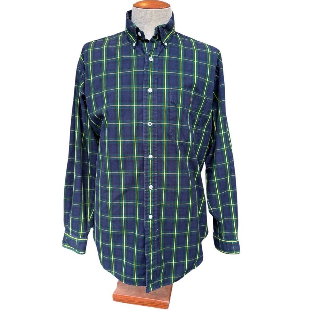 Ralph Lauren Men’s Blaire Button Down Shirt Sz.. L Blue/Green Plaid